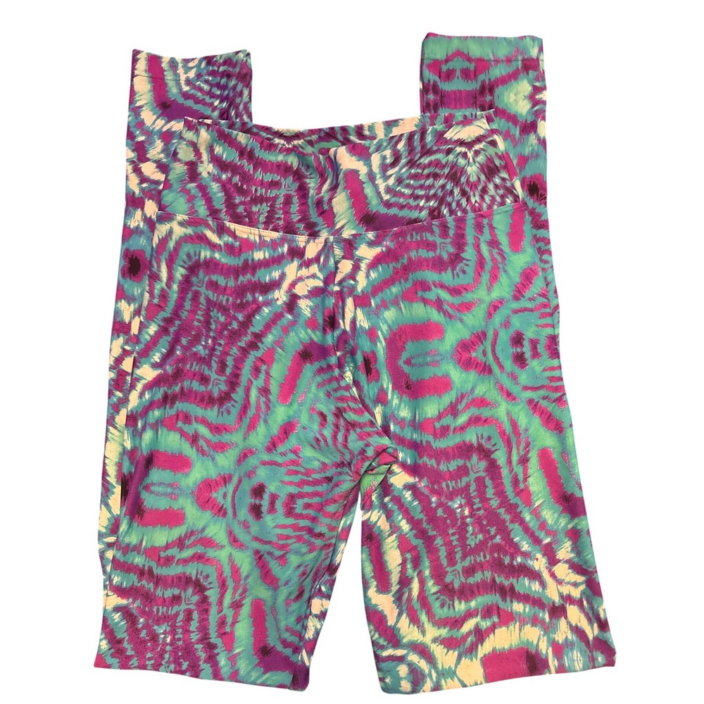 Liquido Active Multicolor Abstract Print High Rise Leggings Brazil Size M